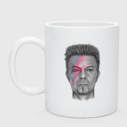 Кружка керамическая David Bowie rock singer, цвет: белый