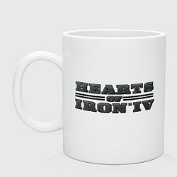 Кружка керамическая Hearts of Iron IV logo, цвет: белый