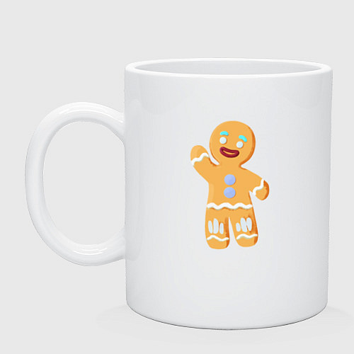 Кружка Пряничный человек большой / Белый – фото 1