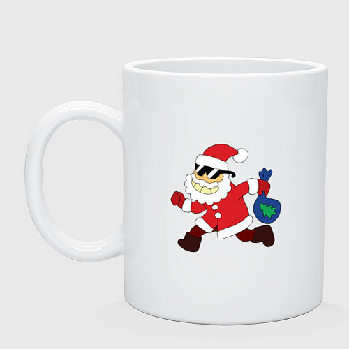 Кружка Санта Клаус в очках от солнца / Белый – фото 1