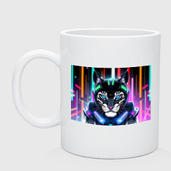 Кружка Яркий неоновый кибер тигр