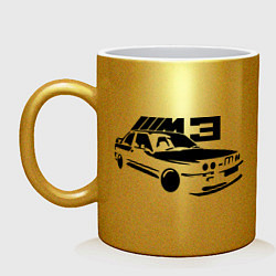 Кружка керамическая BMW M3, цвет: золотой