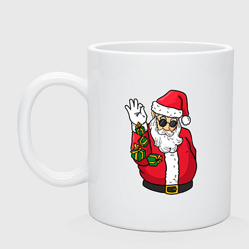 Кружка Дед мороз сыплет подарками / Белый – фото 1