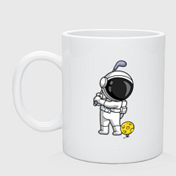 Кружка керамическая Космический гольф, цвет: белый