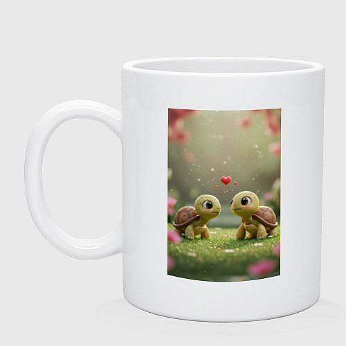 Кружка Влюбленные черепашки / Белый – фото 1