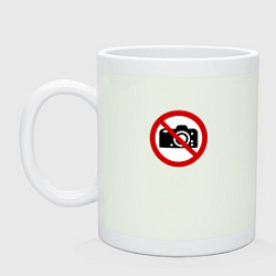 Кружка керамическая Запрет фотосъёмки видеосъёмки, цвет: фосфор