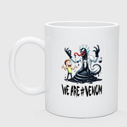 Кружка керамическая We are Venom - Rick-symbiote and Morty, цвет: белый