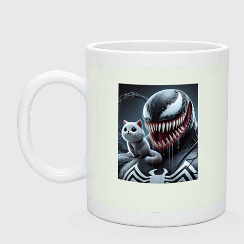 Кружка Venom and funny kitten - ai art fantasy / Фосфор – фото 1