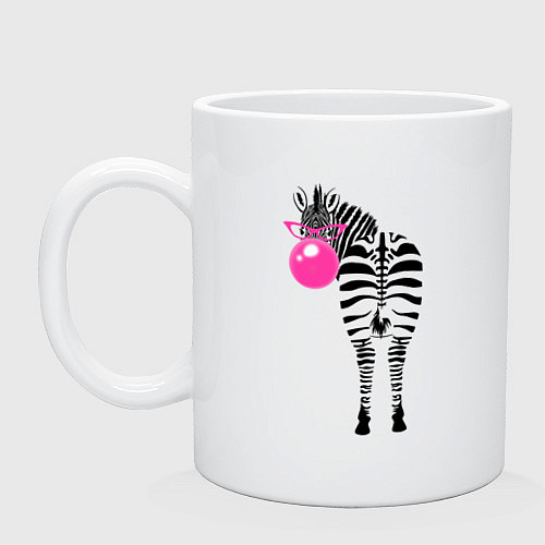 Кружка Зебра в розовых очках / Белый – фото 1