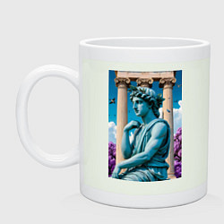 Кружка керамическая Античный персонаж на фоне колонн, цвет: фосфор