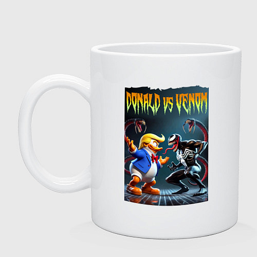 Кружка Donald vs Venom - ai art fantasy / Белый – фото 1