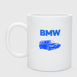 Кружка керамическая Blue bmw, цвет: белый