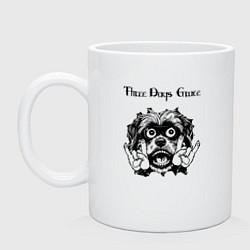Кружка керамическая Three Days Grace - rock dog, цвет: белый