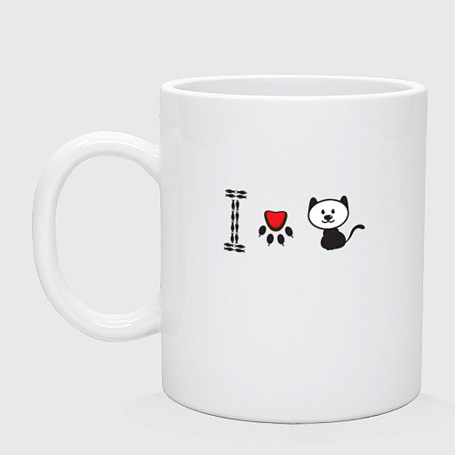 Кружка Я люблю кошек / Белый – фото 1