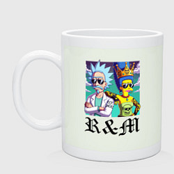 Кружка керамическая Рик Санчес и королева Мардж Симпсон - коллаба, цвет: фосфор