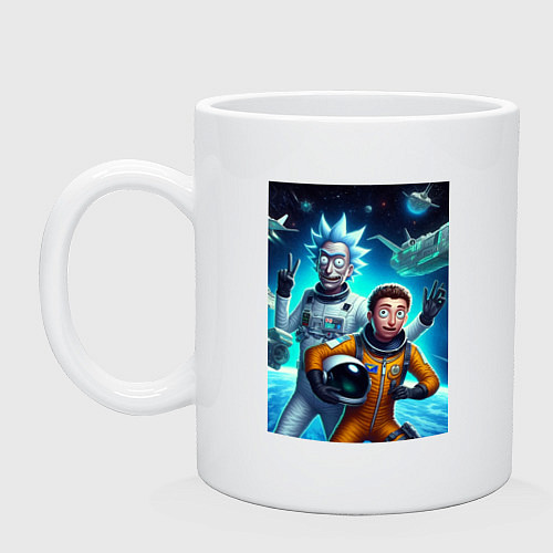 Кружка Космонавты Рик и Морти - нейроарт фантазия / Белый – фото 1