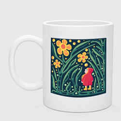 Кружка керамическая Девочка в волшебном саду, цвет: белый