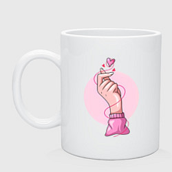 Кружка керамическая Сердечко, цвет: белый