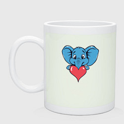 Кружка керамическая Слон и сердце, цвет: фосфор