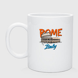 Кружка керамическая Колизей исторический памятник, цвет: белый