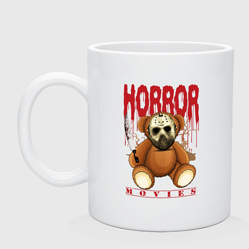 Кружка Медвежонок в маске из пятница 13 / Белый – фото 1