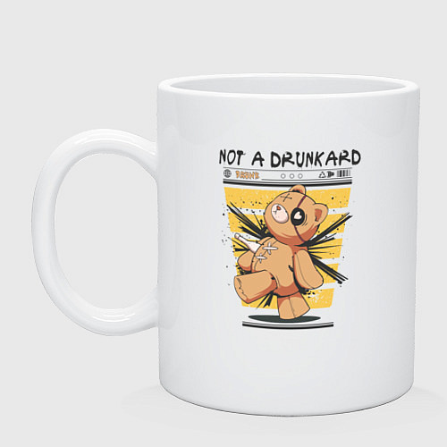 Кружка Not a drunkard , медведь / Белый – фото 1