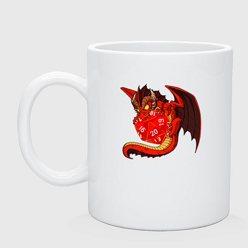 Кружка Red dragon holding a dice / Белый – фото 1