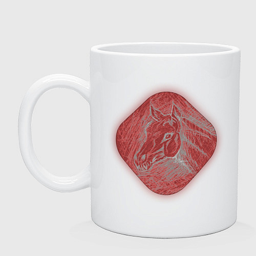 Кружка Черепа лошадей - эскиз / Белый – фото 1