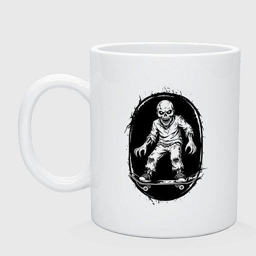 Кружка Зомби скейтбордист / Белый – фото 1