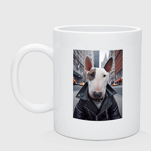 Кружка Булли на своём районе - нейроарт / Белый – фото 1