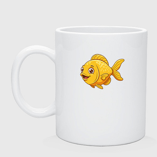 Кружка Милая желтая рыбка / Белый – фото 1