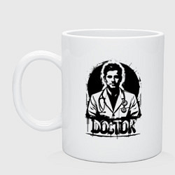 Кружка керамическая Доктор в белом халате, цвет: белый