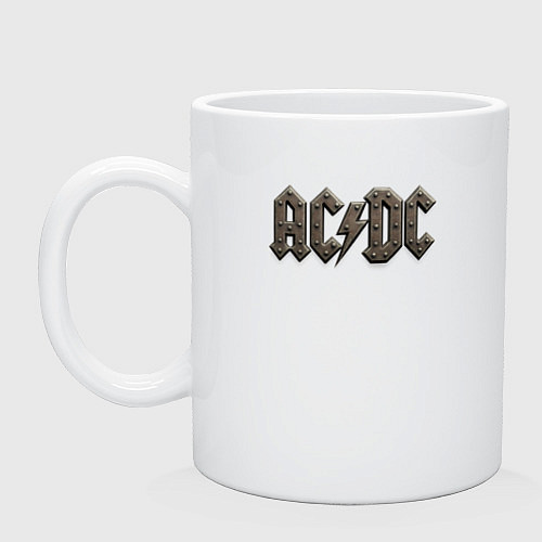 Кружка ACDC металлический лого / Белый – фото 1