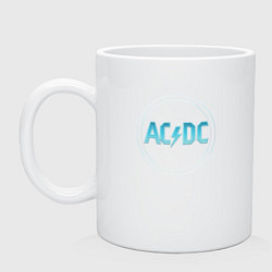 Кружка керамическая ACDC логотип в синих оттенках, цвет: белый