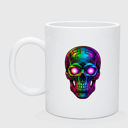 Кружка Разноцветный металлический череп / Белый – фото 1