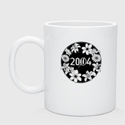Кружка керамическая Цветы 2004, цвет: белый