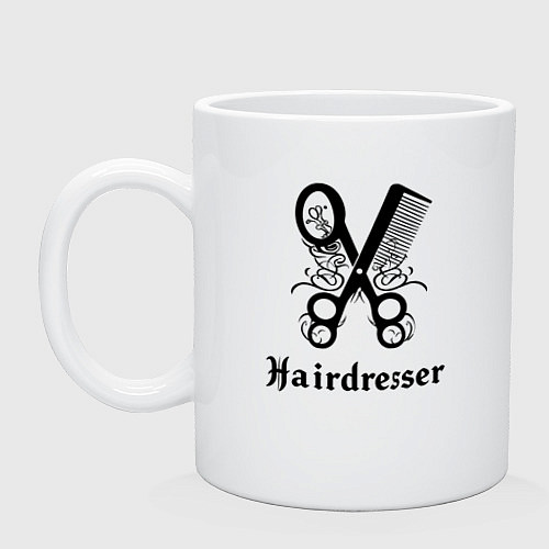 Кружка Ножницы-расчестка парикмахера / Белый – фото 1
