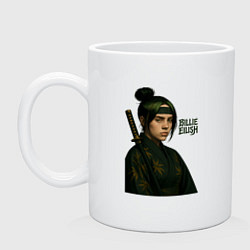 Кружка керамическая Билли Айлиш ниндзя, цвет: белый