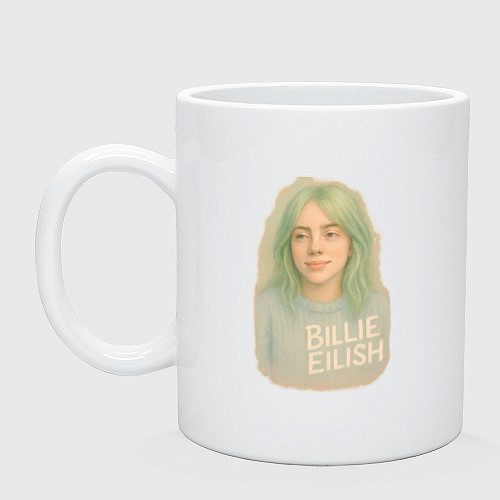Кружка Билли Айлиш пастельные тона / Белый – фото 1