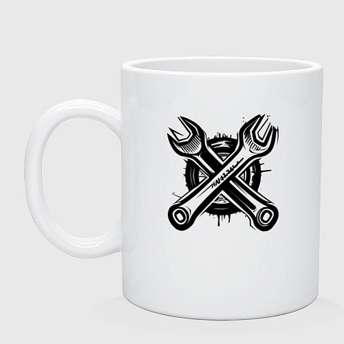 Кружка Черные рожковые ключи / Белый – фото 1