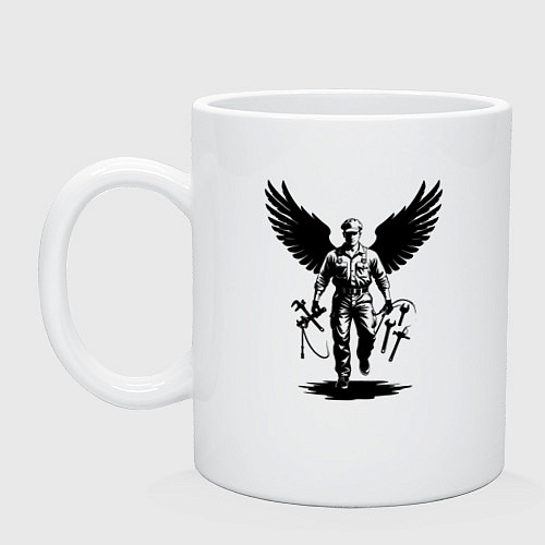Кружка Крылатый мастер с инструментами / Белый – фото 1