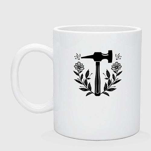 Кружка Молоток в цветах / Белый – фото 1