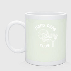 Кружка керамическая Tired Dads Club белый, цвет: фосфор