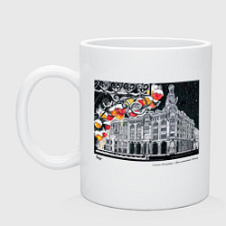 Кружка керамическая Дом компании Зингер, цвет: белый