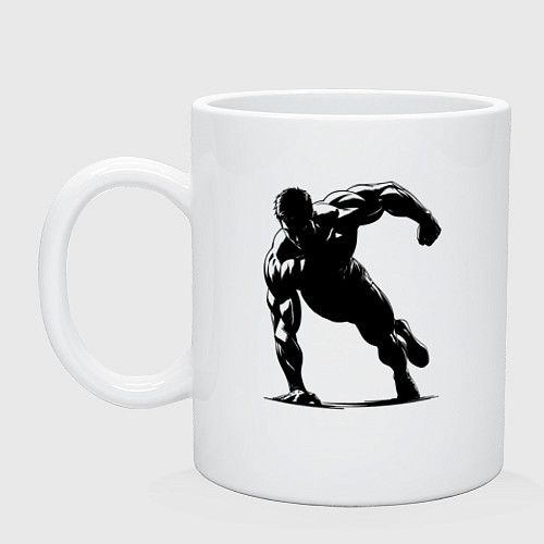 Кружка Отжимание на одной руке / Белый – фото 1