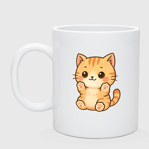 Кружка Кавайный котик / Белый – фото 1