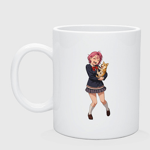 Кружка Дандадан Сиратори Айра с собачкой / Белый – фото 1