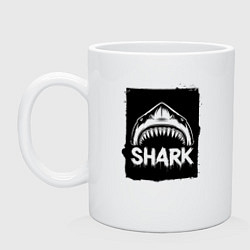 Кружка керамическая Акула с открытой пастью, цвет: белый