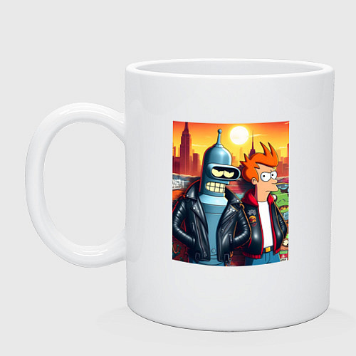 Кружка Фрай и Бендер жители Нью-Йорка / Белый – фото 1