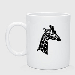 Кружка керамическая Стилизованный жираф, цвет: белый
